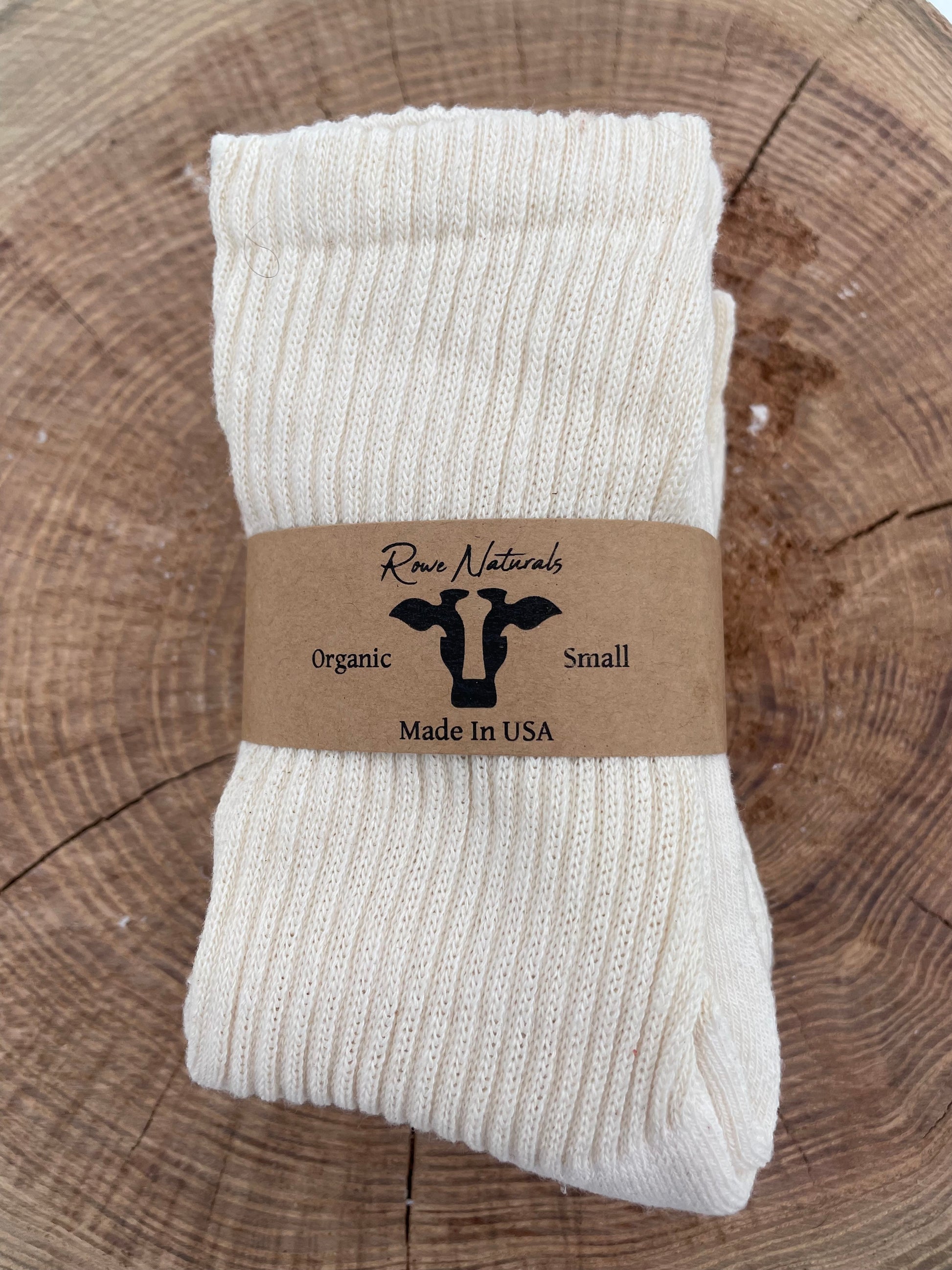 100% Organic Undyed Unbleached Cotton Crew Socks