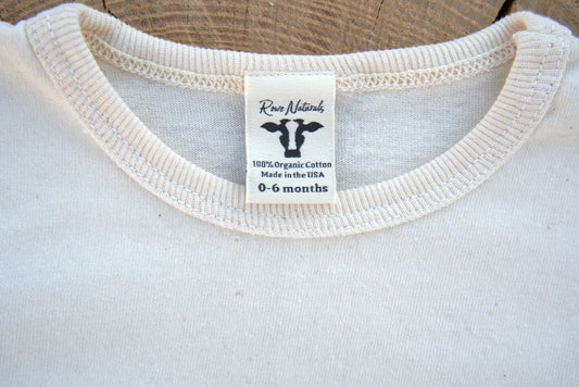Baby 100% Organic Undyed Unbleached Cotton Long Sleeve Shirt-