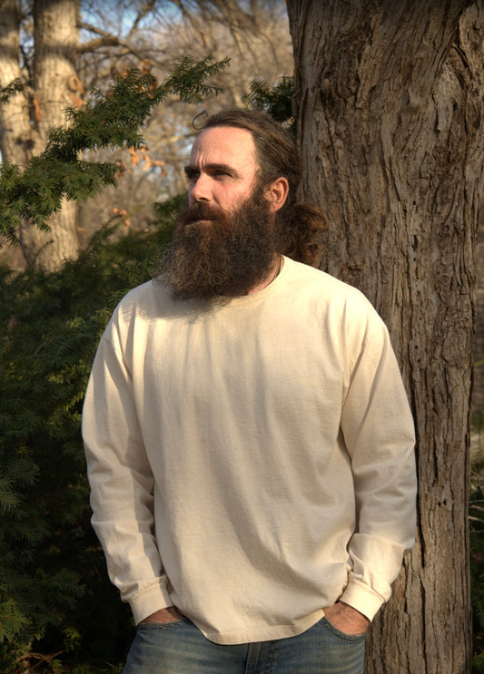 Camiseta unisex de manga larga de algodón orgánico - Sin teñir