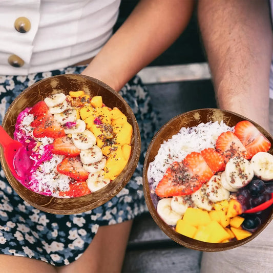 Jumbo Coconut Bowls with fruit
