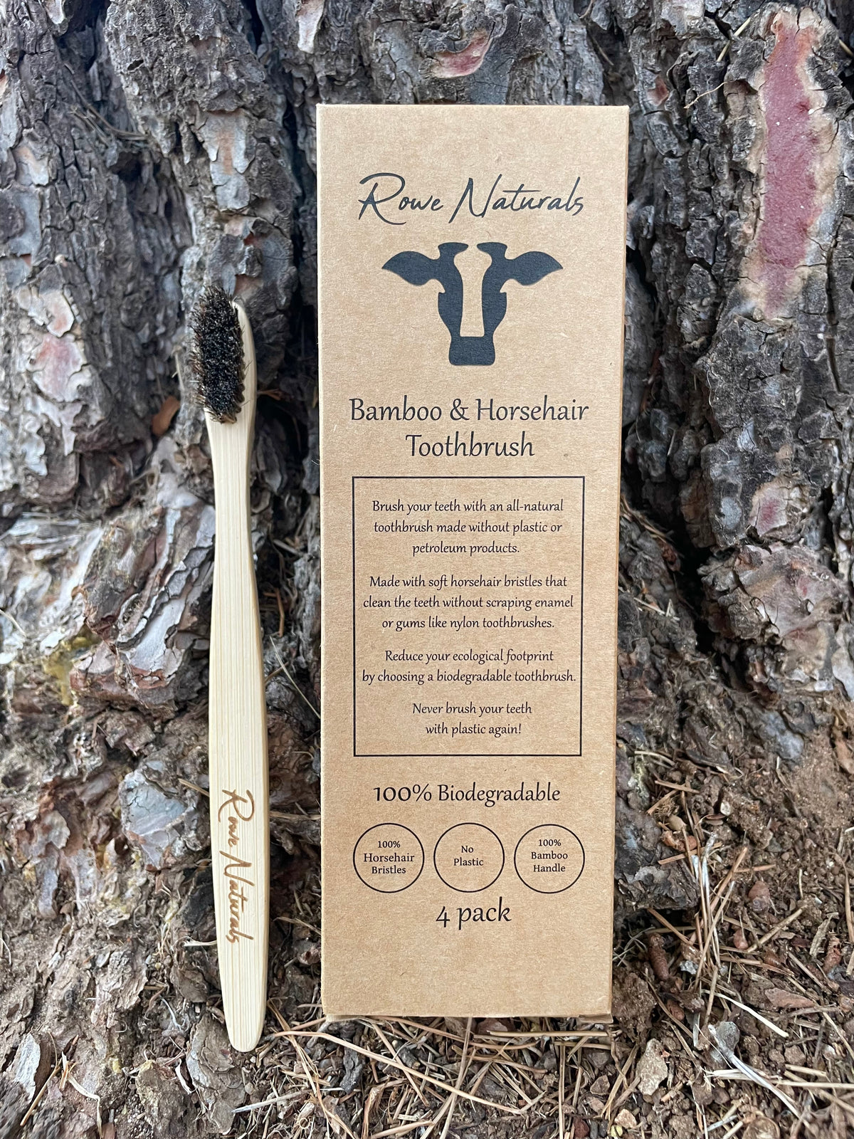 Bamboo and horsehair toothbrush